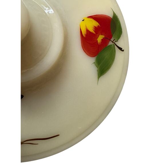 Vintage Fire King Ivory Apple Glass Lid 8 1/4 Inches For Casserole Dish - Picture 4 of 10